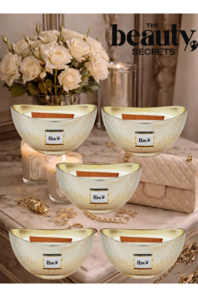 The Beauty Secrets 5 Pieces Luxury Scented Candle Champagne Vanilla 1000grams