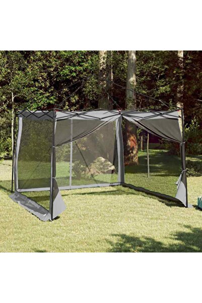 vidaxl Cort interior Gri si Portocalie 303 x 303 x 196 cm tafta