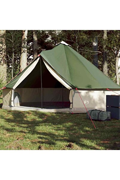vidaxl Cort de familie Tipi pentru 6 persoane, verde, impermeabil
