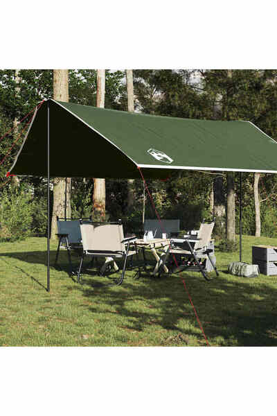 vidaxl Prelata de camping, verde, 430x380x210 cm, impermeabila