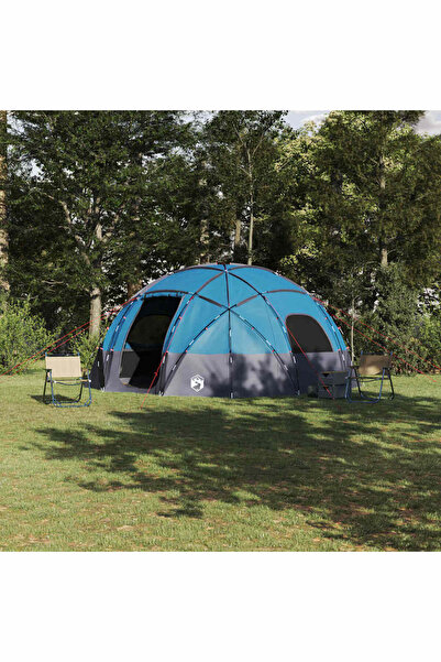 vidaxl Cort cu dome cu acoperis albastru 475 x 475 x 235 cm tafta