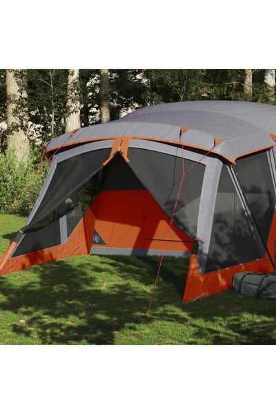 vidaxl Cort de camping cu veranda 4 persoane, portocaliu, impermeabil