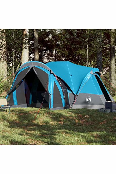 vidaxl Cort de familie Tipi pentru 8 persoane, albastru, impermeabil
