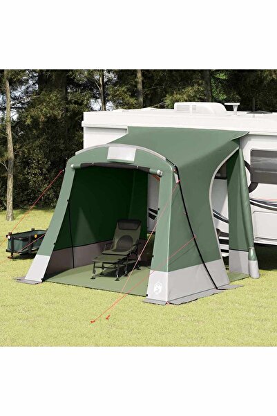 vidaxl Cort pentru hayon cu acoperis Verde 285 x 255 x 245 cm tafta
