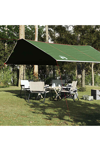 vidaxl Prelata de camping, verde, 420x440 cm, impermeabila