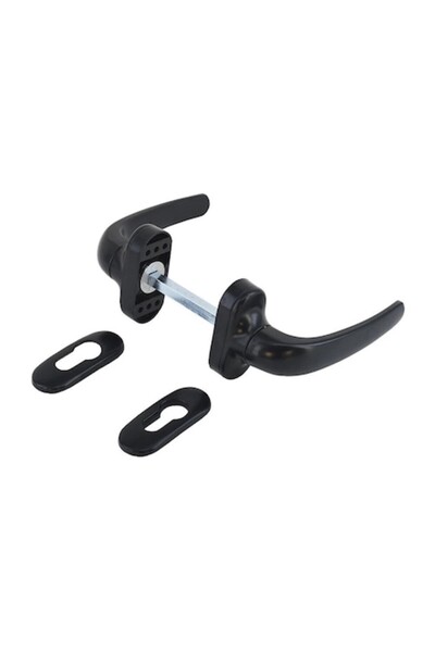 Utilul Set mânere de ușă, tip cu geam dublu, aluminiu, Nicola, Negru