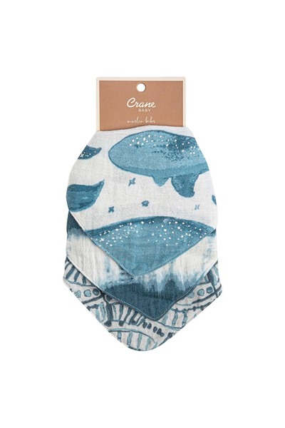Crane Baby - Caspian Muslin Bib Set - Pack of 3