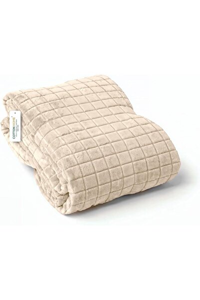 COTTON HOME Elegent Square Design Throw Blanket, 150x220cm, Soft & Warm Couch...