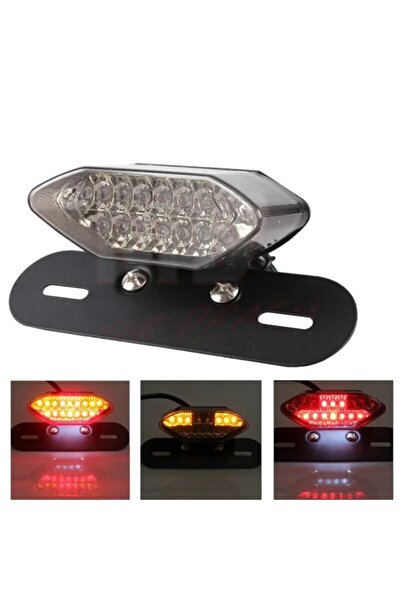 EVO MOTORS Stop LED universal moto cu semnalizare si suport numar A1868
