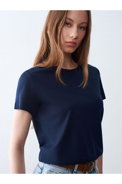 Dilvin 32852 Basic T-Shirt-K.Lacivert