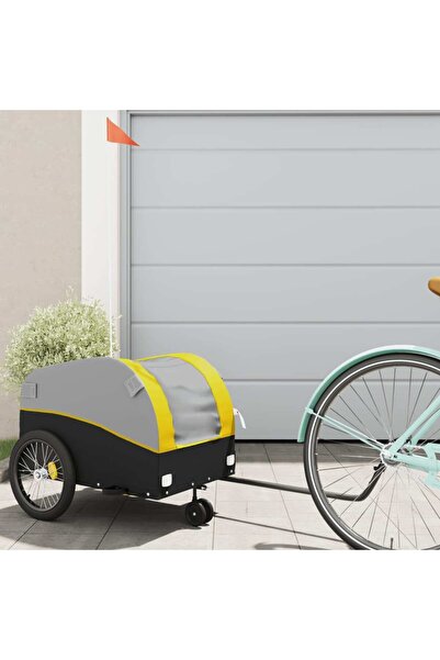 vidaxl Bicycle trailer, black and yellow, 30 kg, iron
