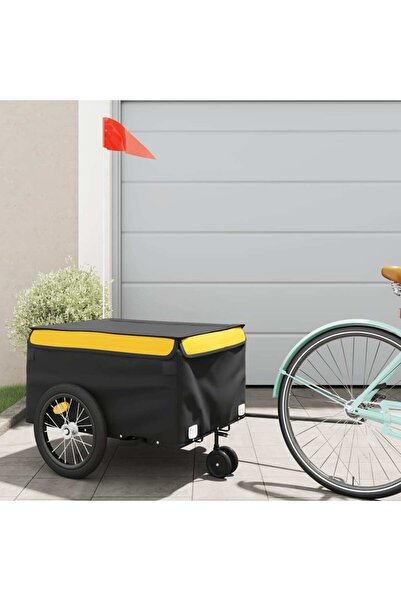 vidaxl Bicycle trailer, black and yellow, 45 kg, iron