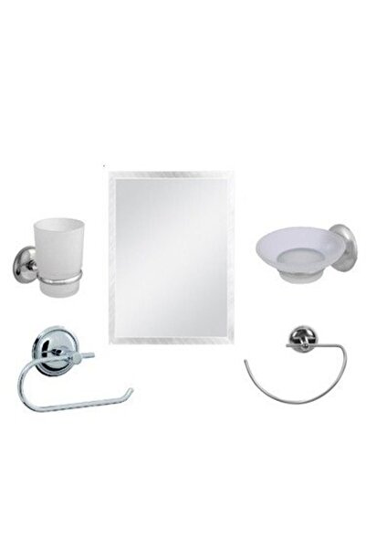 Greathings DELUX-230 ( 5 PARÇA ) KROMAKS HOME AYNA & BANYO SETİ ( AYNA & SABU...