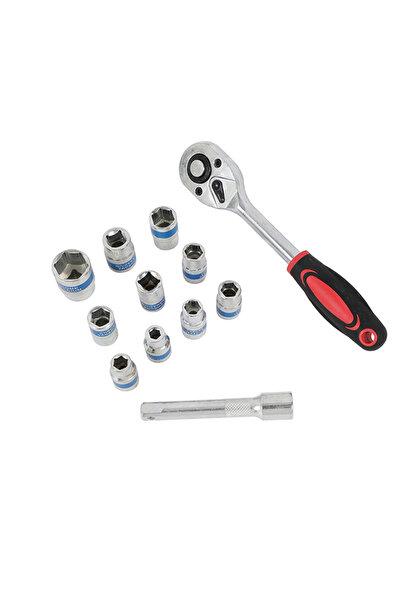 Lawazim MFH TOOLS 12PCS 1/2inch Ratchet Wrench Set with Hex Sockets & Extensi...