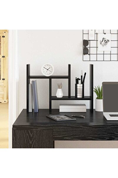 vidaxl Organizator Birou Stejar Negru 50 x 15,5 x 35,5 cm