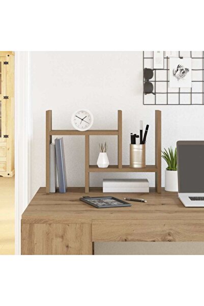vidaxl Organizator Birou Stejar Artizanal 50 x 15,5 x 35,5 cm