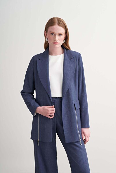 Moodbasic Costum cu jachetă tip blazer cu fermoar