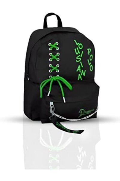 Yıldızan TAMGÜN Geantă școlară Polo cu compartiment pentru laptop Negru Verde...