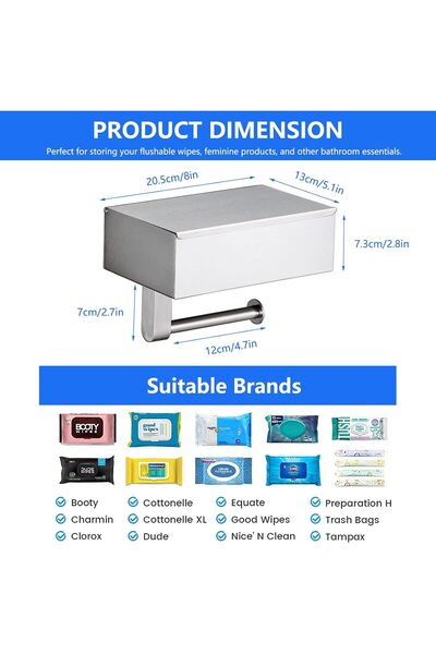 GUIGUZHJ GUIGUZI Stainless Steel Silver Toilet Paper Holder with Shelf, Toile...