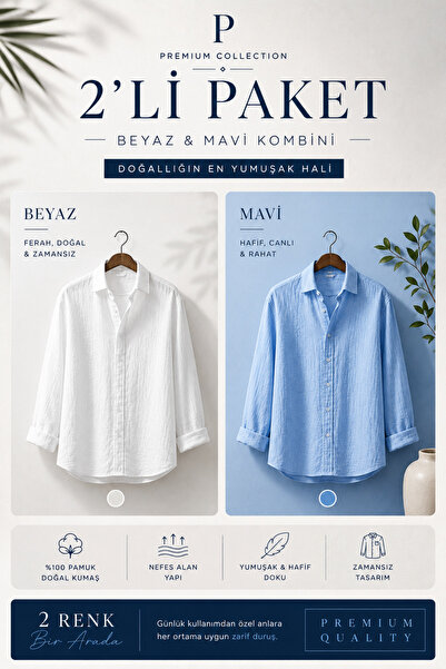 BASEL.CO Men's Oversize Muslin Fabric Shirt 100% Cotton - Washable and Non-Sh...