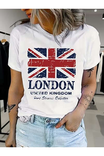 AEMİ Μπλουζάκι Unisex London με στάμπα Oversize Crew Neck