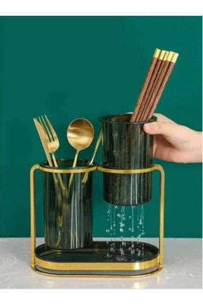 wei Cutlery Holder 2 Compartments, PVC + Iron A-13926