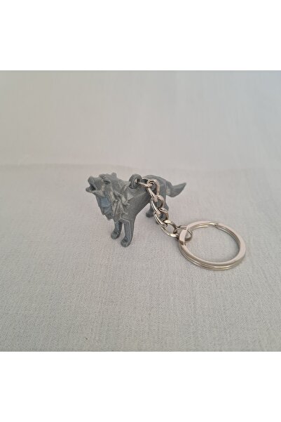 Üsve Sanat Vahşi Hayvanlar Serisi 3D Tasarım Anahtarlık Ve Çanta Süsü - Gümüş...