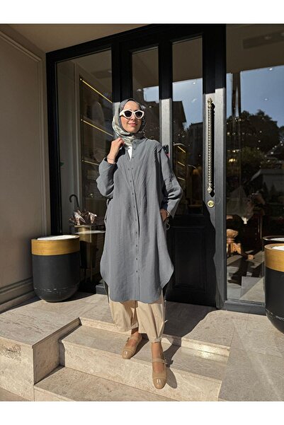 QOOQ STORE 26SS229 Nerva Kadın Tunik PETROL