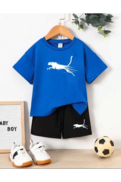 NC Nicee Clothes Summer Children's T-Shirt Shorts Unisex (White Cheetah Print)