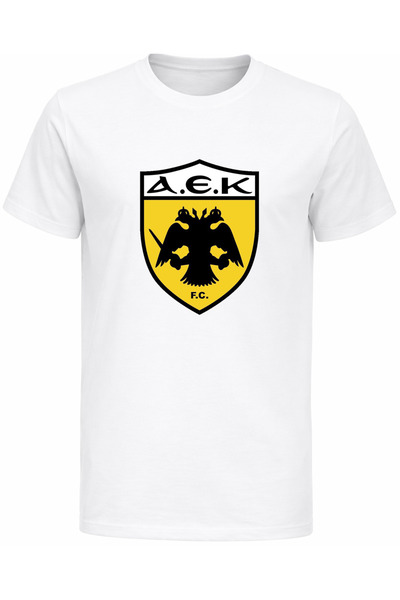 Efendioğlu Design تي شيرت قطني مطبوع عليه شعار كبير Aek athina Αθλητικη Ένωση...