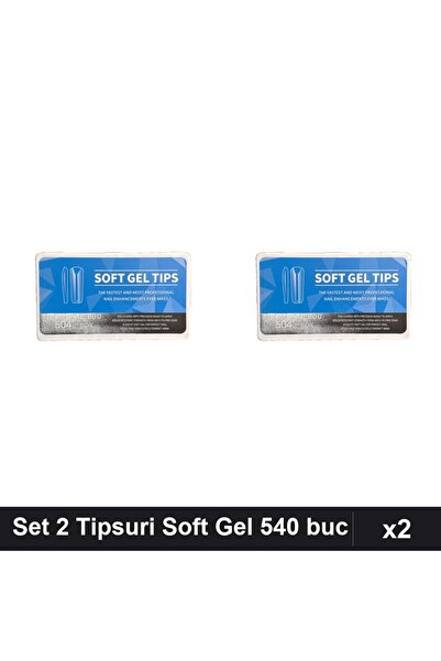 NAİLS Set 2 Tipsuri Soft Gel 540 Bucati, 12 Marimi, Manichiura Profesionala