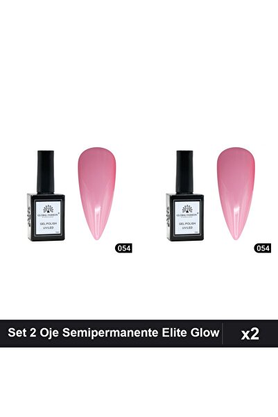global fashion Set 2 Oje Semipermanente Elite Glow 15ml, Gel Polish UV/LED