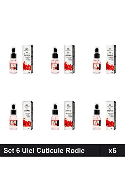global fashion Set 6 Ulei Cuticule cu Pipeta, Aroma Rodie 15ml, Ingrijire Unghii