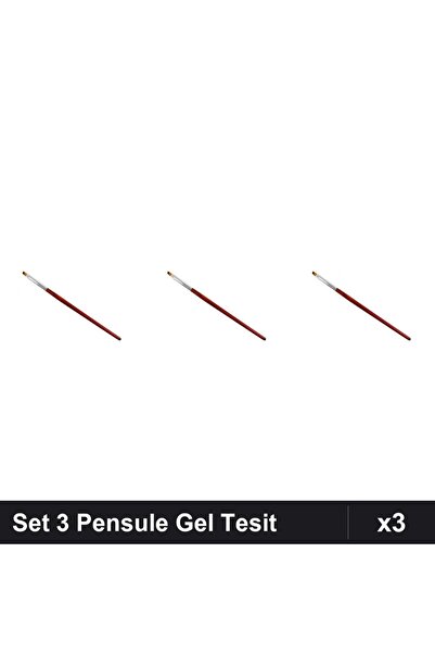 NAİLS Set 3 Pensule Gel Tesit Nr.2 Manichiură Profesională, Aplicare Gel UV/LED