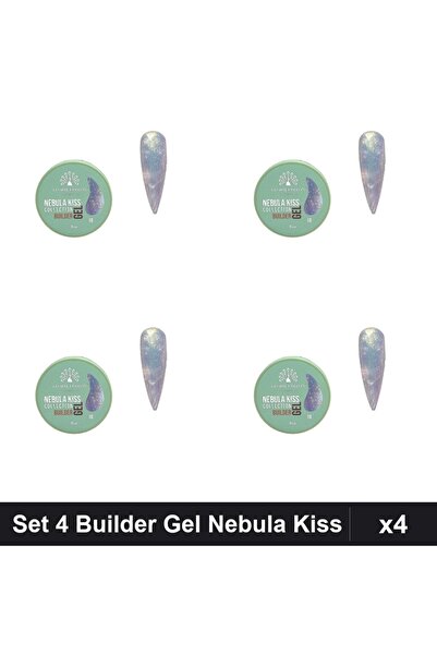 global fashion Set of 4 Builder Gel Nebula Kiss 15g, UV/LED Gel Nail Construc...