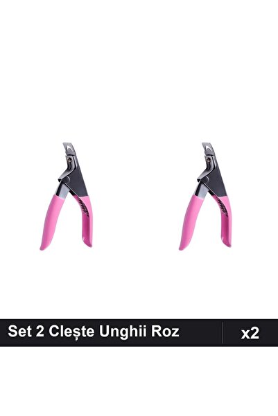 NAİLS Set 2 Clește Unghii Ghilotină Tipsuri, Roz, Manichiură Profesională