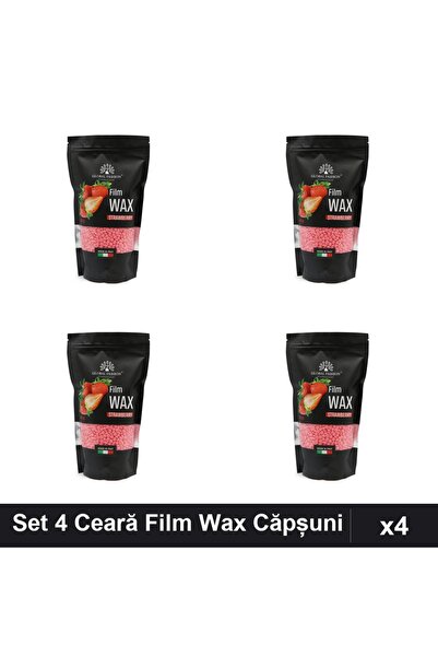 global fashion Set 4 Ceară Epilare Film Wax 450g Căpșuni, Epilat Profesional