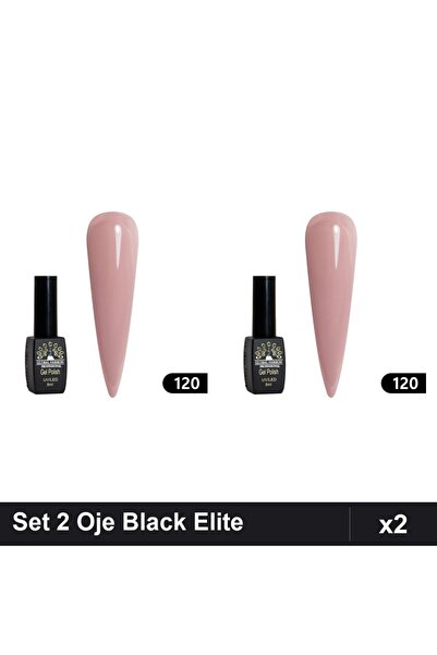 global fashion Set 2 Oje Semipermanente Black Elite 8ml, Manichiura UV/LED Pr...