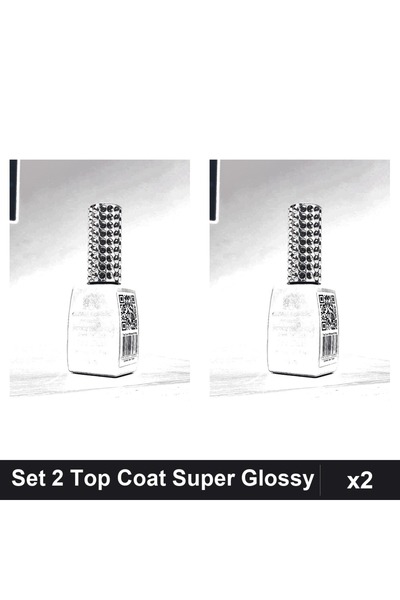global fashion Set 2 Top Coat Fără Filtru UV Super Glossy 12ml, Manichiură