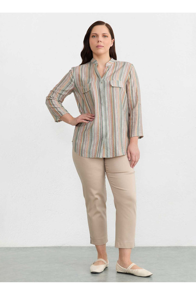 Selen Çok Renkli Kadın Çizgili Normal Fit Bluz 26YSL8470