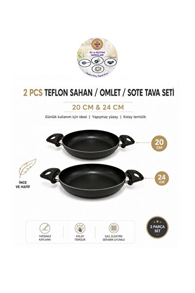 MyHomeMnk 2 PCS TEFLON SAHAN / OMLET - SOTE TAVA SETİ - ŞIK , İNCE , HAFİF / ...