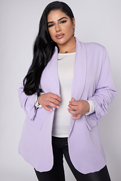 OEM Sacou Plus Size cu Maneca Incretita si Detalii de Buzunare