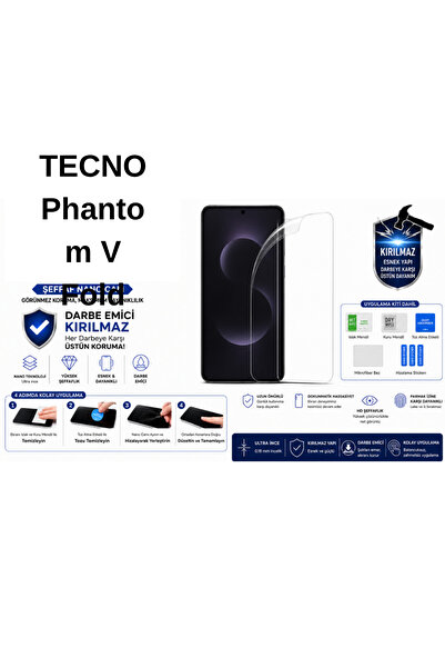 Astakos واقي شاشة شفاف نانو مقاوم للكسر وممتص للصدمات متوافق مع هاتف TECNO Ph...