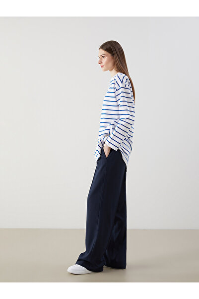 LC Waikiki Nevavm Women's Wide Leg Pants with Elastic Waist and Difference in...