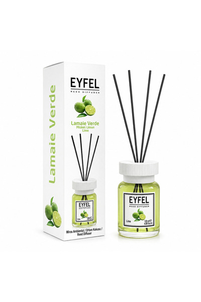 Eyfel Difuzor de cameră cu bețișoare 120ml, Lămâie verde
