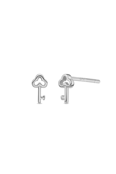 Lisa&Co. Cercei Argint Unlock Argint placat cu rodiu / Fara pietre