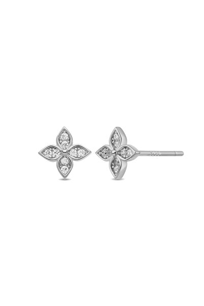 Lisa&Co. Cercei Argint Stella Argint placat cu rodiu / Zircon / Alb