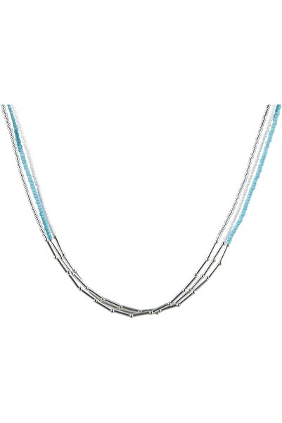 MINZA Thetis Women's Necklace, 925 Sterling Silver, Beaded Pendant Necklace, ...