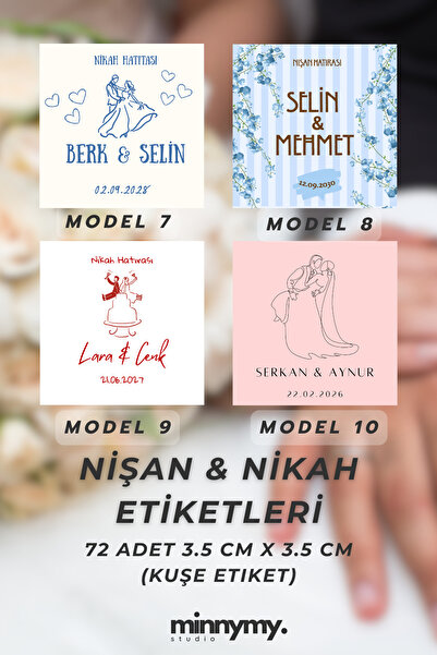 Minnymy Kişiye Özel Söz-Nikah-Nişan-Düğün-Kare Çikolata Etiketi