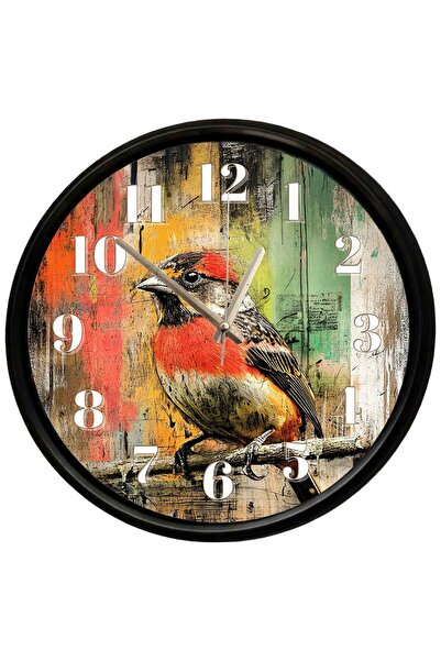 Caseras Colorful Bird Themed Glass Wall Clock 28 cm – Silent Mechanism Artist...